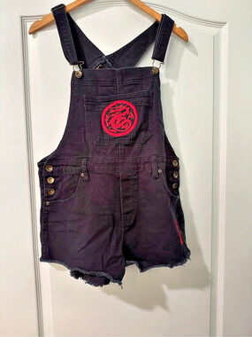 Mulan Disney Overalls Black Denim Short Size Small